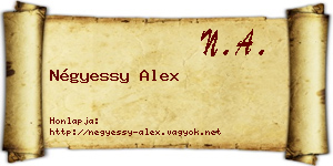 Négyessy Alex névjegykártya